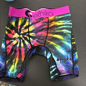 ethika Kids Tie-Dye Boxer Briefs with Pink Waistband